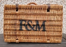 Vintage Fortnum & Mason F&M Wicker Picnic Basket Hamper 50x20x35cm
