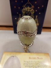 Atlas Faberge Egg Trinket Box "Silver Moon " With Spoon And Certificate Boxed 