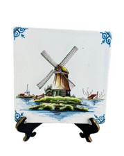 Makkum Tichelaar Delft Holland Unique polychrome Windmill Tile Free Post