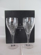 Vintage Rockingham Crystal Two Wine Glasses Approx. Height 19cm With Box