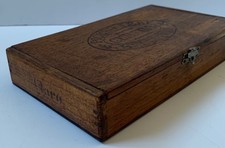 VINTAGE WOODEN CIGAR BOX CUBEBA LEAF JEWELLERY TRINKET WOOD STORAGE CUBAN CHEST
