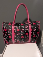 Hello Kitty Duffel Bag 2012 – Black Pink Hearts – Read Description