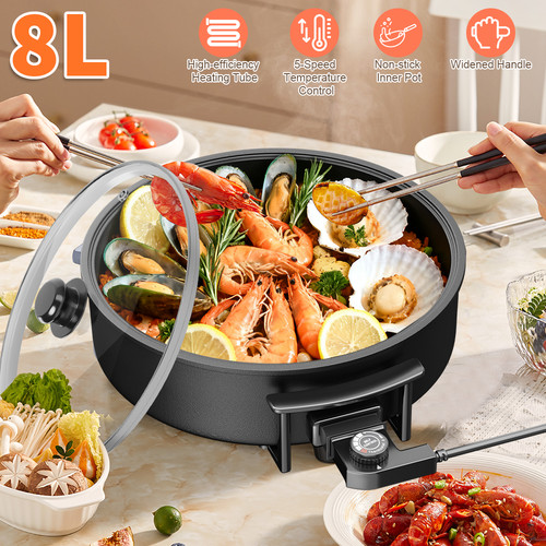 Electric non stick wok - 4l,
