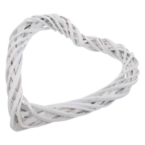 Natural rattan heart wreath - rattan,
