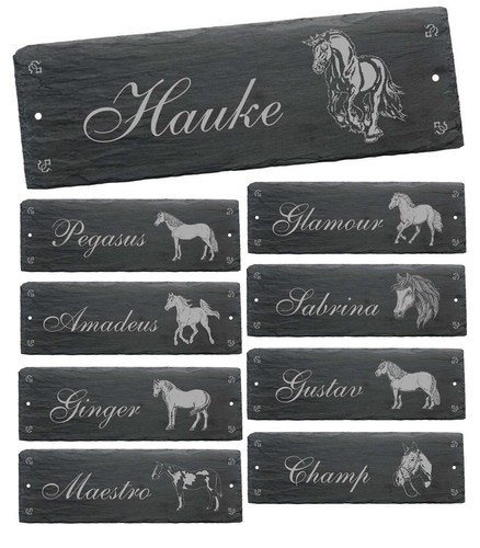 Slate horse stable - , sign