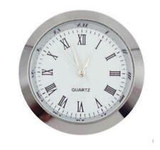 New 36mm Quartz Bezel Clock Watch Movement Insert Silver With Black Numerals