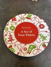 Whittard of Chelsea Set of 4 Xmas Themed Plates In Original Box Unused In VGC