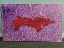 Large Abstract Painting - "Red Splash" Howard Hodgkin 1932-2017 Manner Of