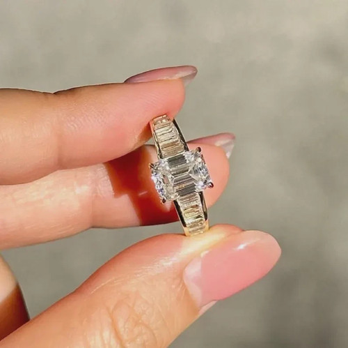 3ct emerald cut real - emerald,