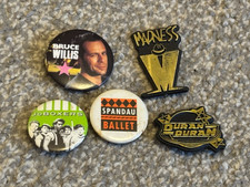 5 x Original 1980's Pop Badges