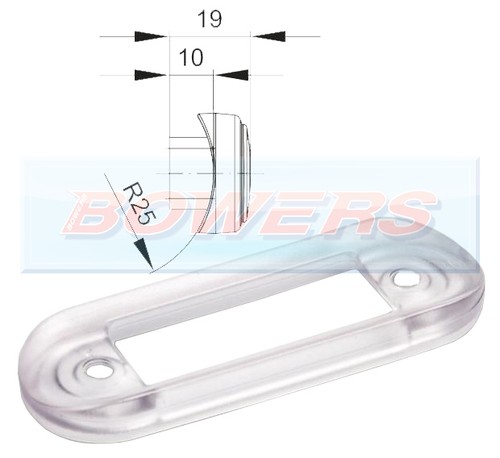Clear curved rubber mounting - clear,