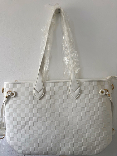 White checkered woven - white,