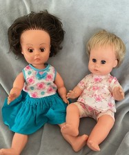 Vintage 1960s 70s  Palitoy Dolls , Brunette & Blonde Drink / Wet Baby  . VGC