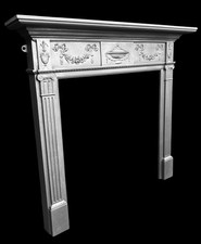 LARGE RESTORED ANTIQUE VICTORIAN CAST IRON FIREPLACE FIRE WOODBURNER SURROUND