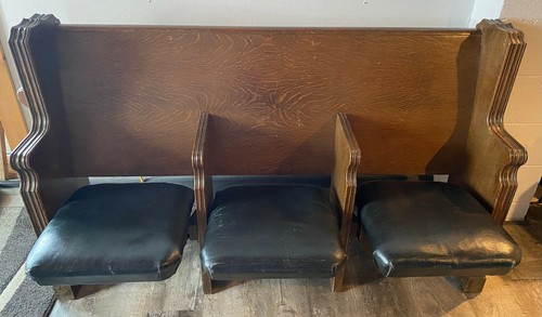 Antique church pew with