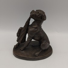 HEREDITIES Bronze coloured Resin Playful Boxer Dog JS228 Vintage