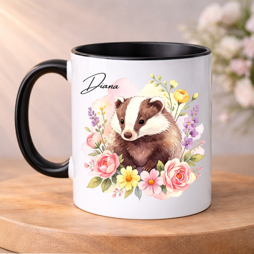 Personalised badger mug - personalised,
