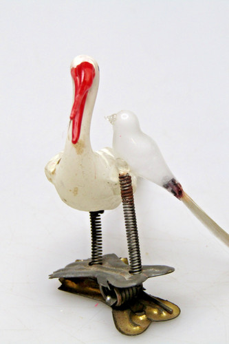 Set vtg unsilvered glass - glass, stork