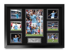 Erling Haaland Manchester City Framed Printed Autograph Picture for Football Fan