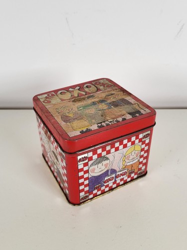 Vintage oxo storage tin red - storage,