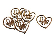 Wooden Heart Love Word Letters