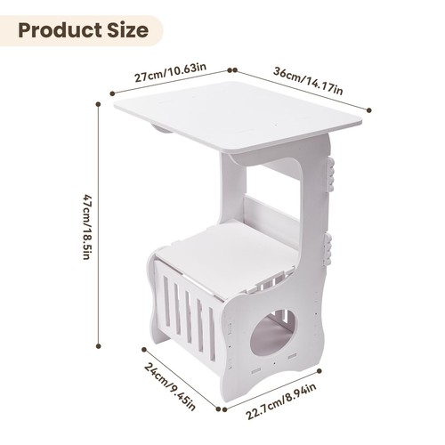 Slim side table tier - side, 3-tier