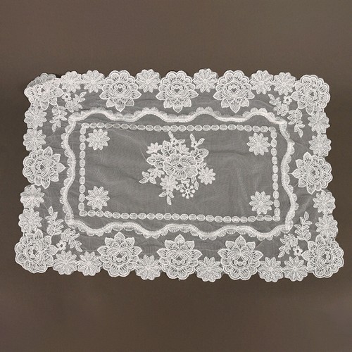 White vintage embroidered lace - vintage,