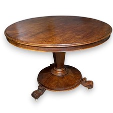 Antique William IV Mahogany Tilt-Top Breakfast Table | Round Pedestal Dining Tab