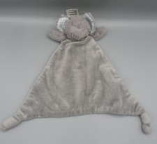 Mothercare Grey Snuggle Elephant Baby Comforter Blankie Soother Blue Gingham Ear