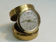 (ref288CD) Travel Alarm Clock Blessing In Brass Case With Ship Not Working
