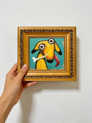 Cartoon yellow dog - cartoon, with