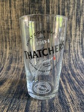 Thatchers Pint Glasses 20oz Pub Bar Man Cave Etched Apple Design Brand NEW X2