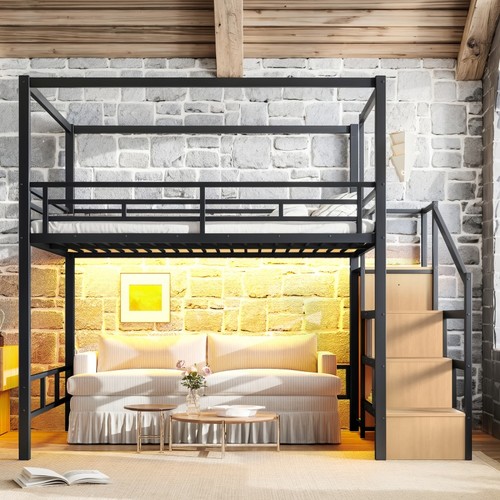 Queen loft bed with storage - queen,