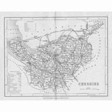 CHESHIRE Antique Map c1840 by Archer for Dugdales England & Wales Delineated