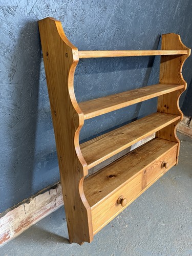 Farmhouse pine shelves wall - pine,