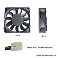 Evercool 70mm 7cm 70 x 70 x 15mm 3 Pin 12 Volt PC case Fan (H) EC7015H12