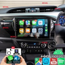 64G Car Radio For Toyota Hilux 2015-2022 Android15 Carplay GPS Head Unit Sat Nav