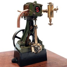 A FINE VINTAGE STUART TURNER 10V VERTICAL LIVE STEAM ENGINE