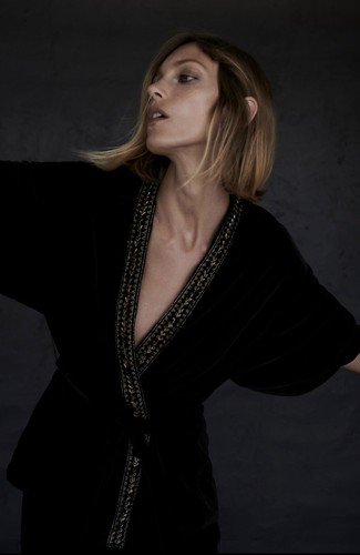 Zara embroidered velvet kimono - zara,