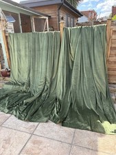 Marks And Spencer New Ultra Thermal Velvet Curtains Olive Green 275cm D X 228cmW