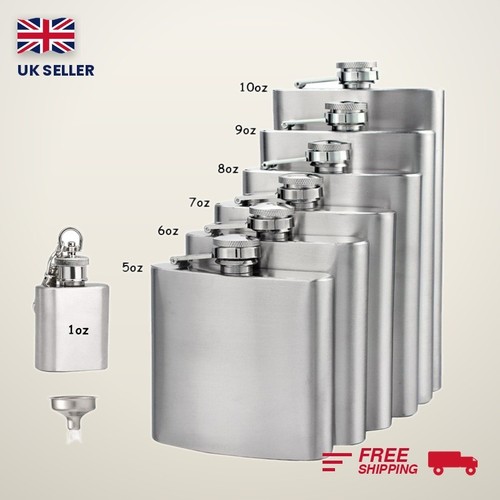 Stainless steel hip flask - stainless, with