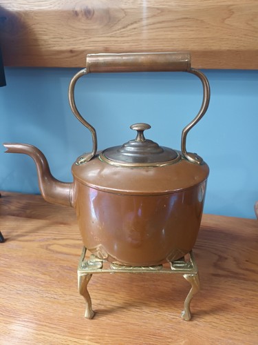Antique copper kettle brass - kettle,