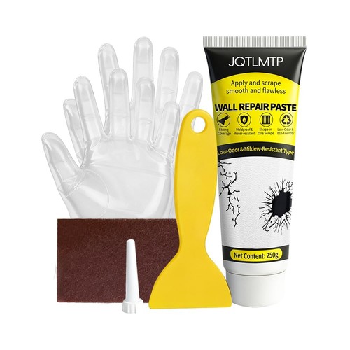 Wall repair kit with - wall, scraper