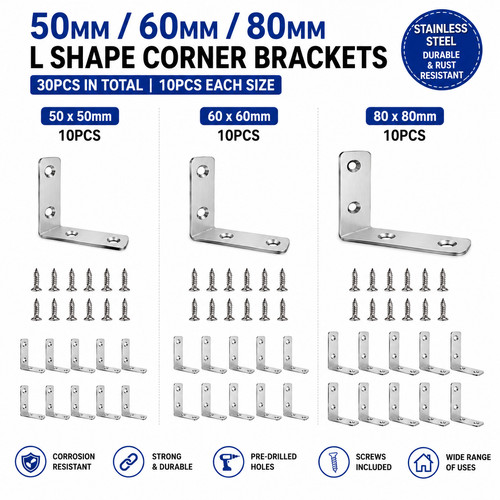 10pcs 60x60mm stainless steel - 10pcs,