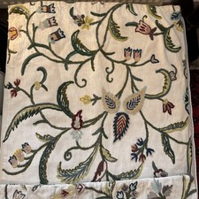 Antique Crewel Work Large Cushion Cover 36x24” Wool Vintage Floral Handmade F11