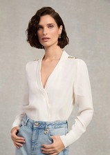Holland Cooper Cupro Shirt Bodysuit  Blouse ASO Kate Princess of Wales RRP £149