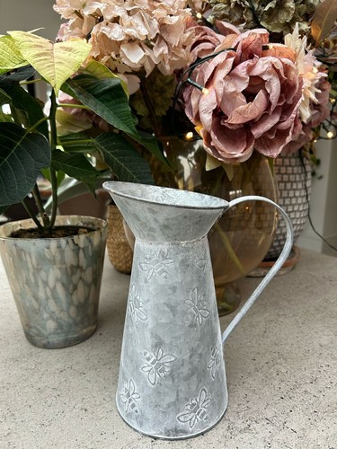 Small zinc jug garden flower - small,