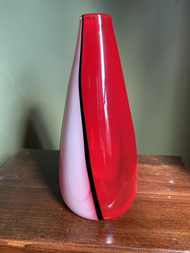 Vtg murano mcm red white - red, &