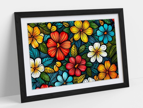 Colourful flowers stained - colourful,