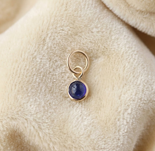 Blue sapphire tiny pendant - sapphire,